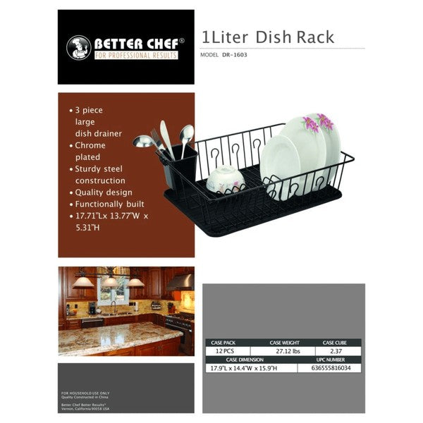 Better Chef 16 Inch PVC-Coated Metal Dish Rack